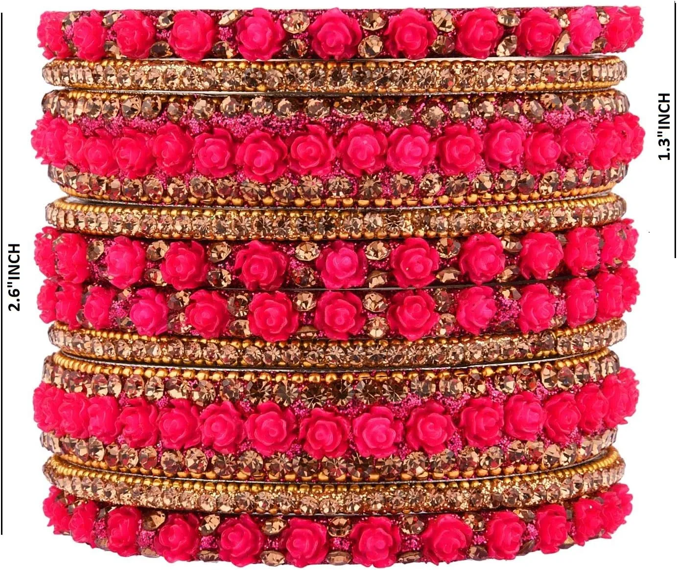 Efulgenz Indian Bridal Jewelry Indian Bangle Set Traditional Jewelry Kundan Crystal Bracelet Bangle Wedding Jewelry for Women