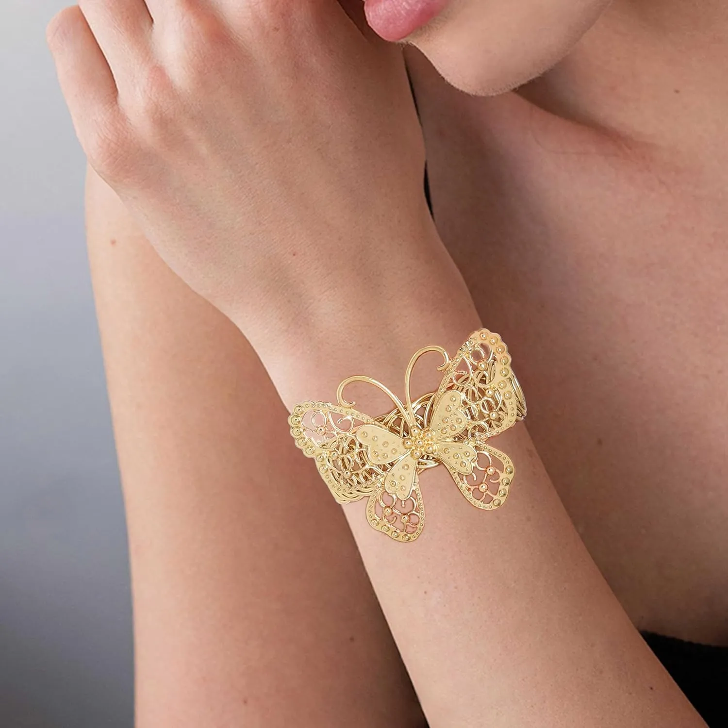 ELABEST Butterfly Bracelet Deer Adjustable Cuff Bracelets Mental Bangle Chain for Women