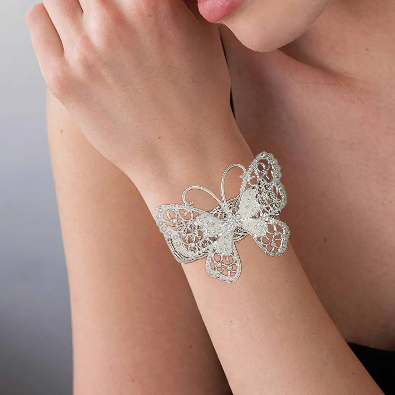 ELABEST Butterfly Bracelet Deer Adjustable Cuff Bracelets Mental Bangle Chain for Women