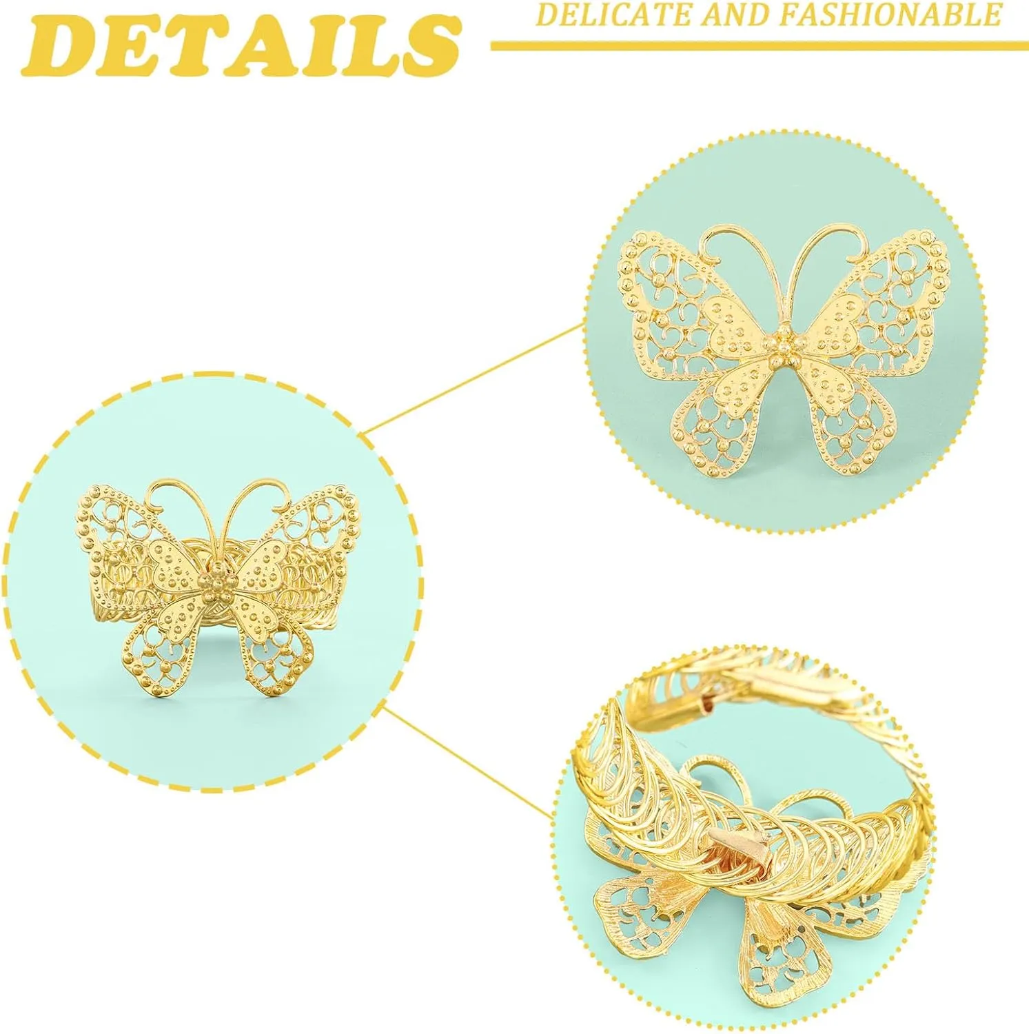 ELABEST Butterfly Bracelet Deer Adjustable Cuff Bracelets Mental Bangle Chain for Women