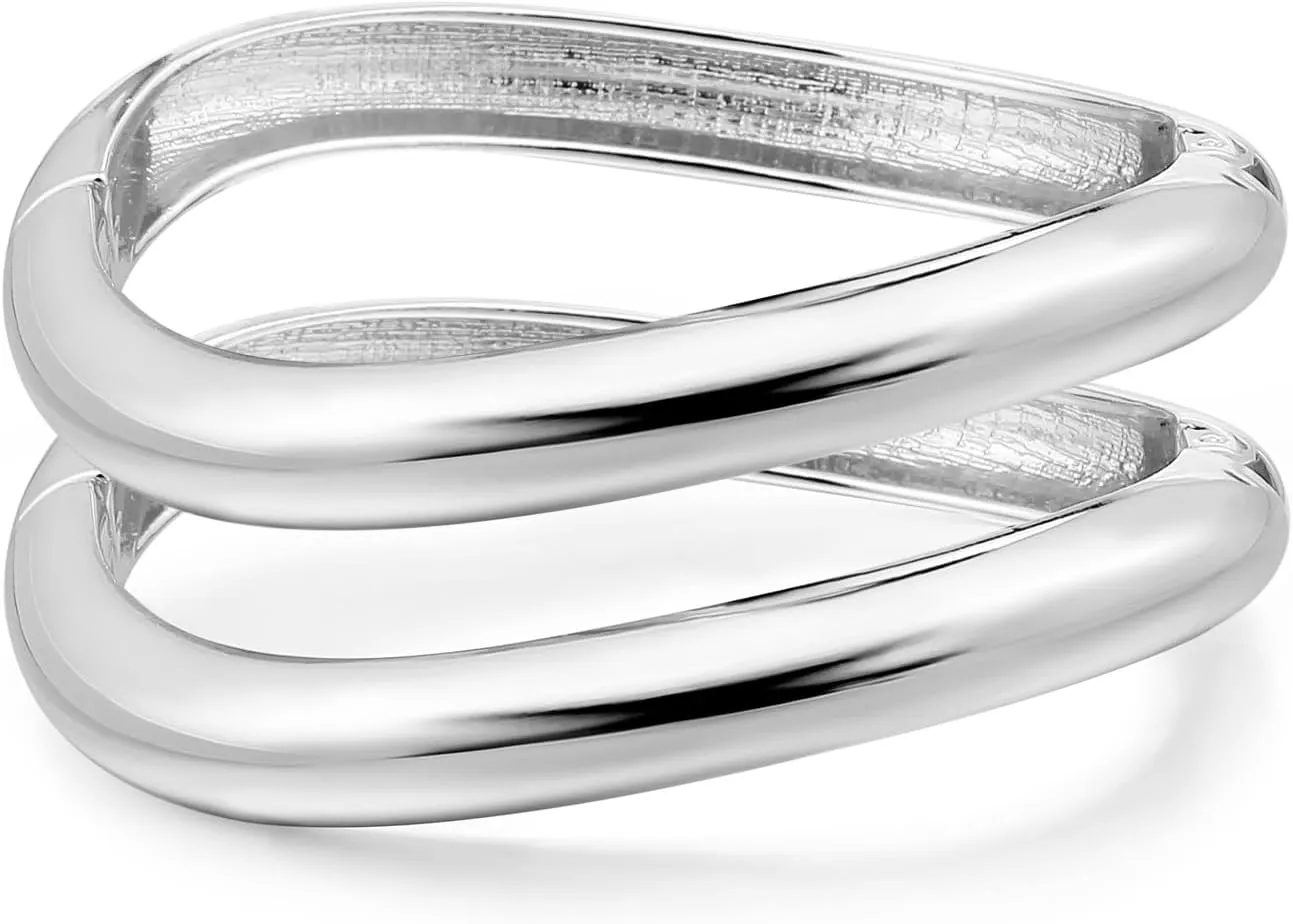 Elegance 11 designs Gold Cuff Bangle Bracelets For Women Set Chunky Trendy Hinged Irregular Cuff Open Wide Gold Bracelet Minimalist Jewelry Gift 2pcs