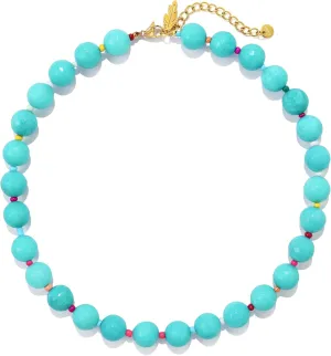 Elegance 11 designs White Beaded Gemstone Necklace for Women, Chunky Beach Waterproof Stainless Steel Boho Choker Natural Stone Necklaces Surfer Summer Handmade Jewelry