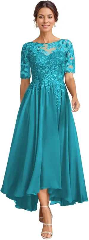 Elegant Mother of The Bride Dresses for Women Wedding Sequin Lace Formal Dress with Pockets