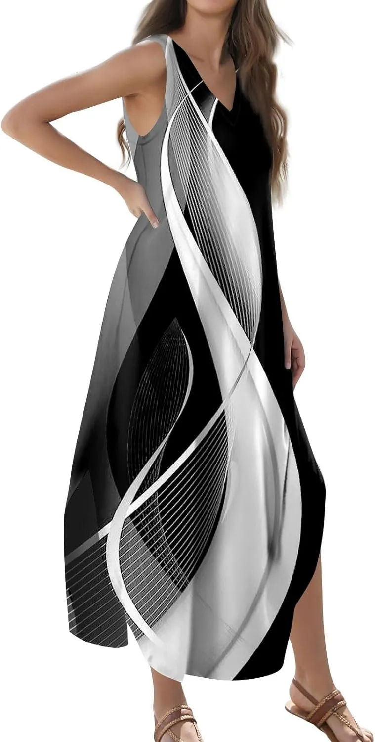 Elegant Sleeveless Maxi Dress for Women 2025 Dresses for Women, Resort Wear, and Hawaiian Sun Dress