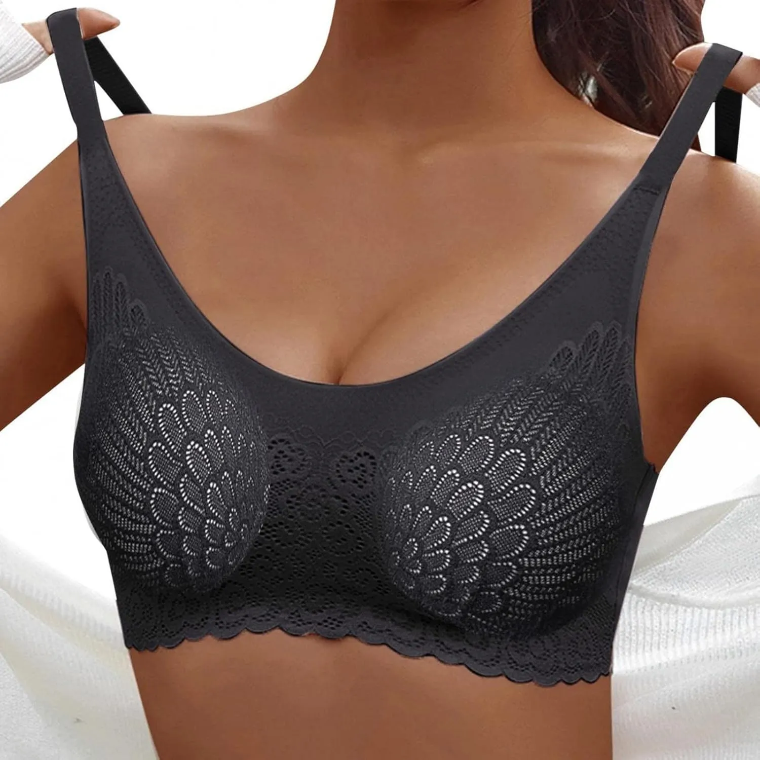 Everyday Bras for Women No Wire Stretch Full Coverage Seamless Bras Liftup Support Push Up Comfortable Sports Bras