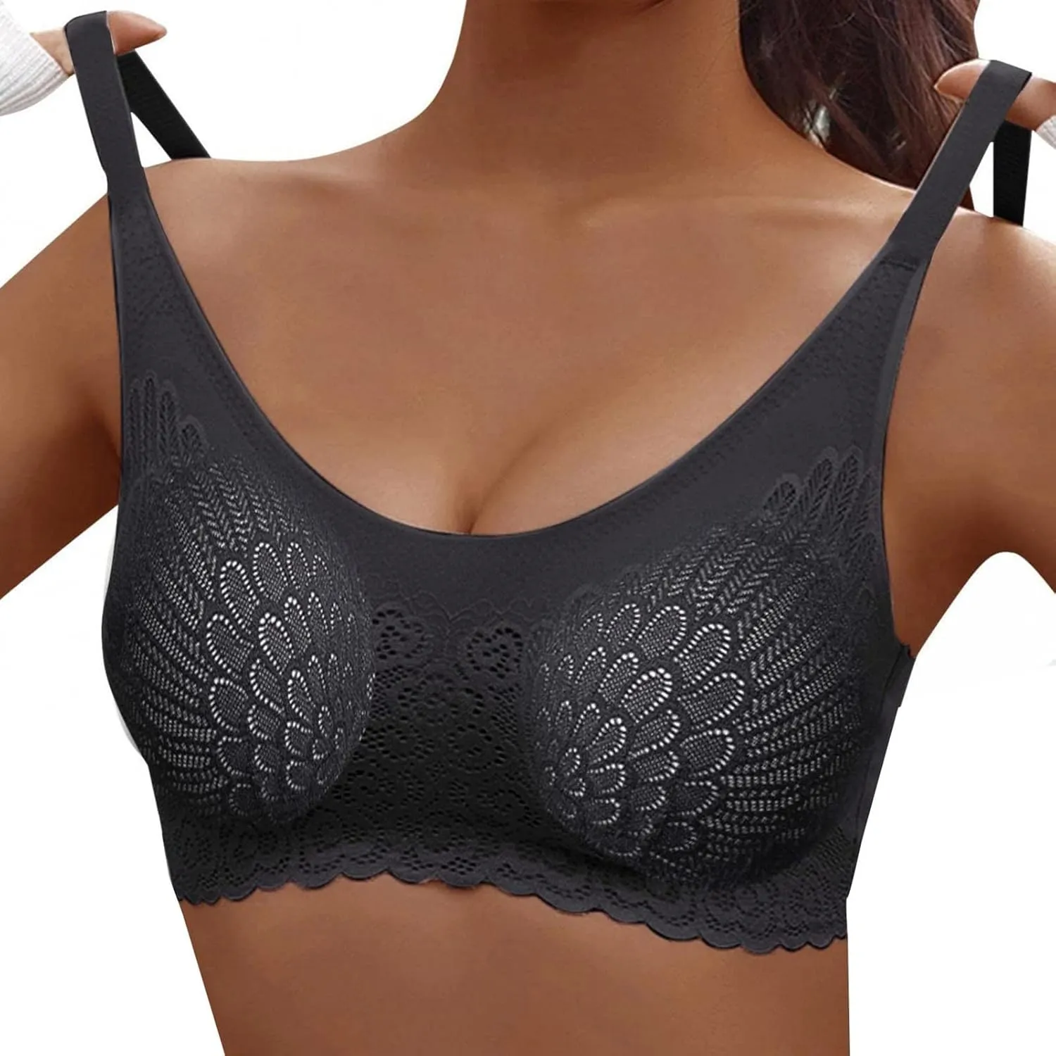Everyday Bras for Women No Wire Stretch Full Coverage Seamless Bras Liftup Support Push Up Comfortable Sports Bras