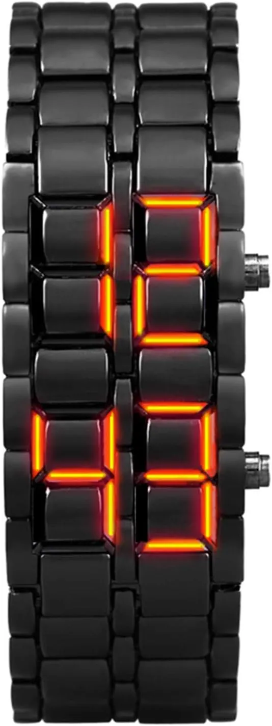 FANMIS Fashion Men's Simple Sports Watch Electronic Binary Digital LED Lava Alloy Rectangular Chain Watch