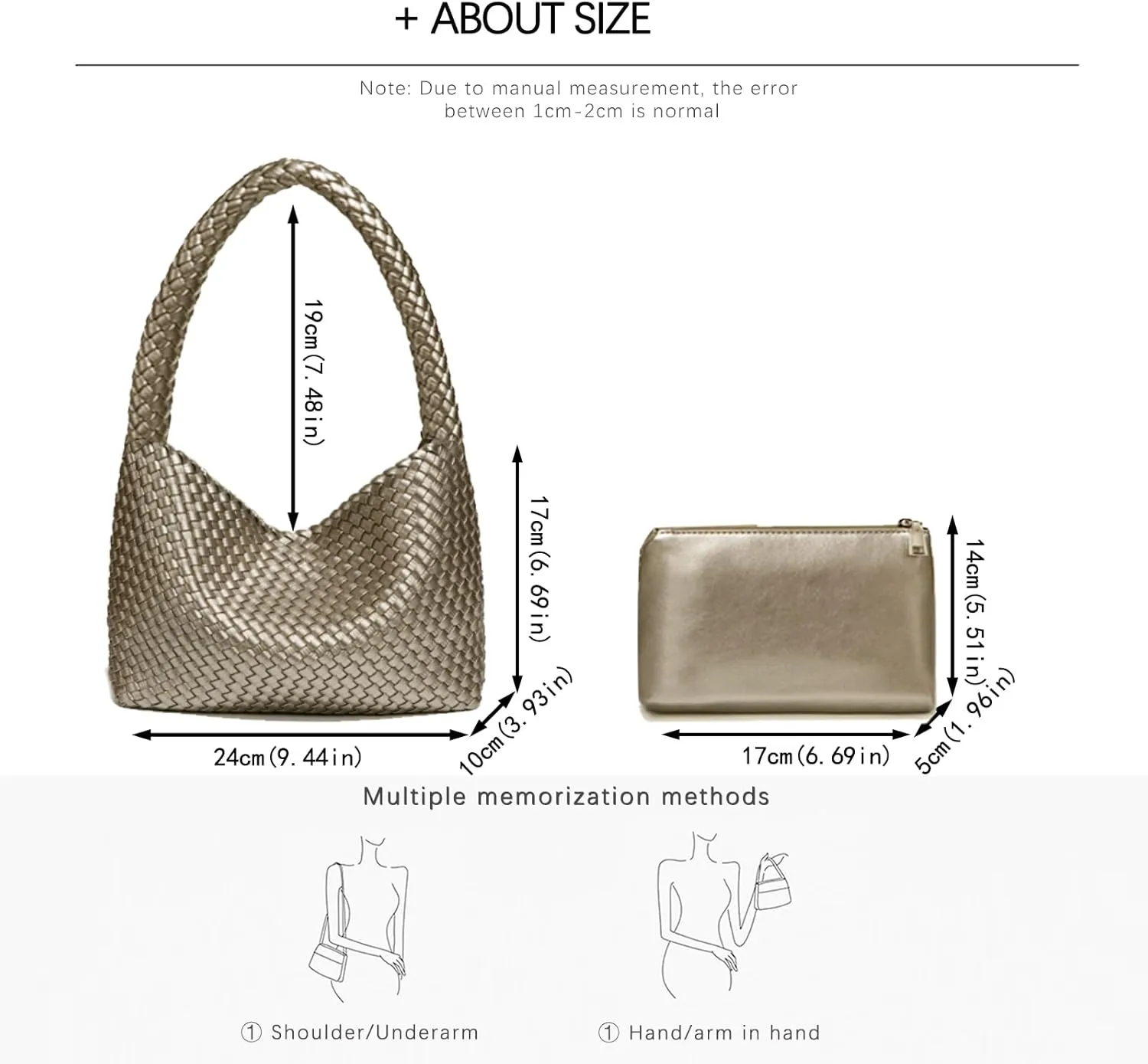Fashion Designer Handbags and Purses, Women Shoulder Bag, Casual Hand Woven Shopping Tote Hobo, Ladies Underarm Bags