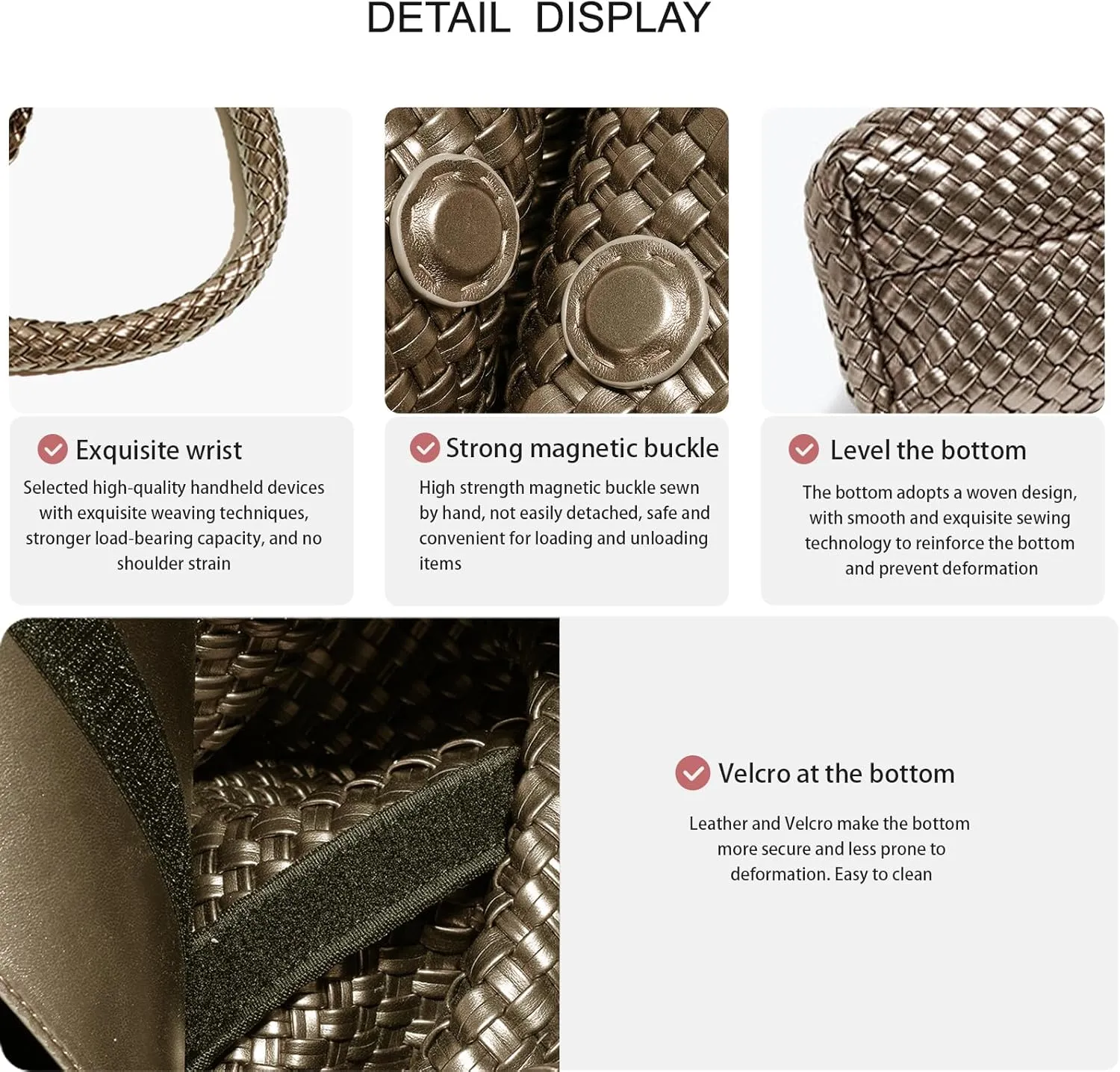 Fashion Designer Handbags and Purses, Women Shoulder Bag, Casual Hand Woven Shopping Tote Hobo, Ladies Underarm Bags