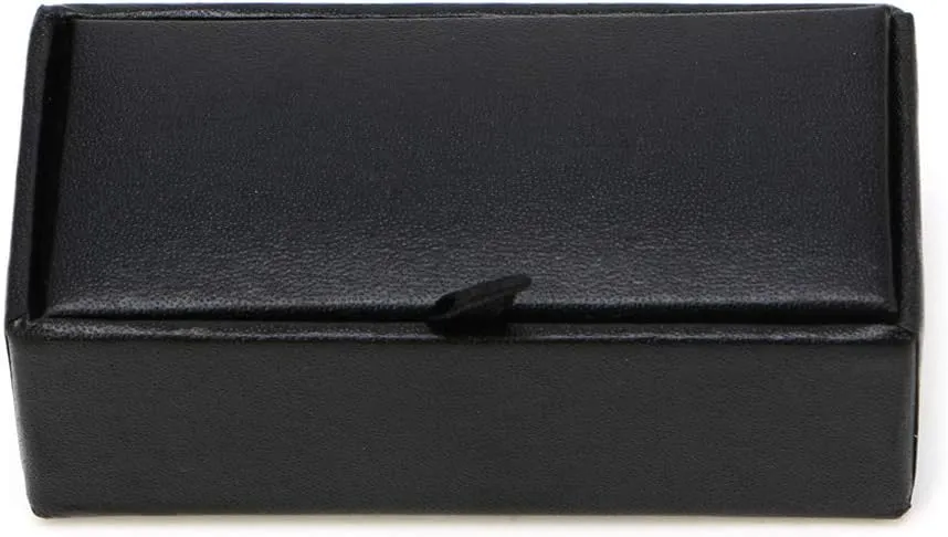Faux Leather Travel Cufflinks Rings Storage Box for Case for Cufflinks Luxury Display Jewelry for Case Storage Cuff Link, Black