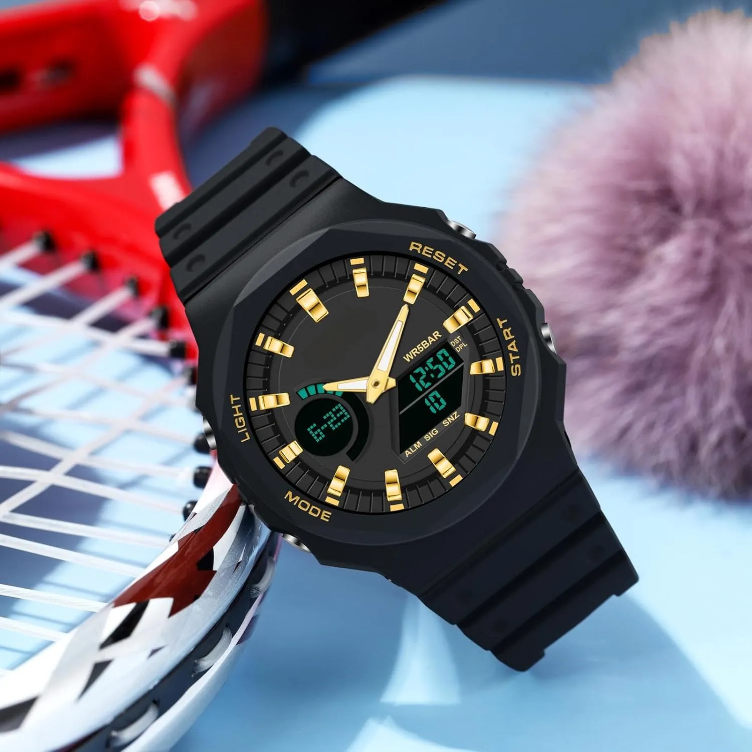 findtime Black Unisex Watches Digital, Watches for Men Women Waterproof Sports Electronic Men's Wristwatches Reloj Deportivo para Hombre LED Stopwatch