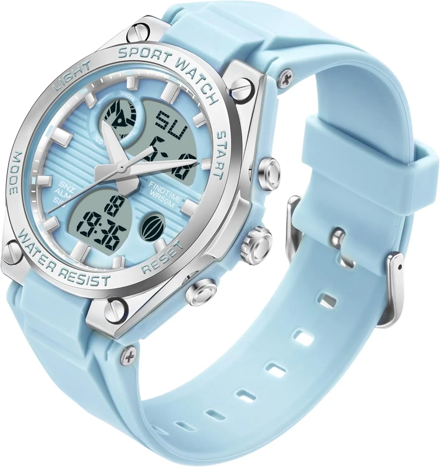findtime Womens Digital Watch Sport Waterproof Watch Analog Military Tactical Watches LED Backlight Alarm Stopwatch Wrist Watches