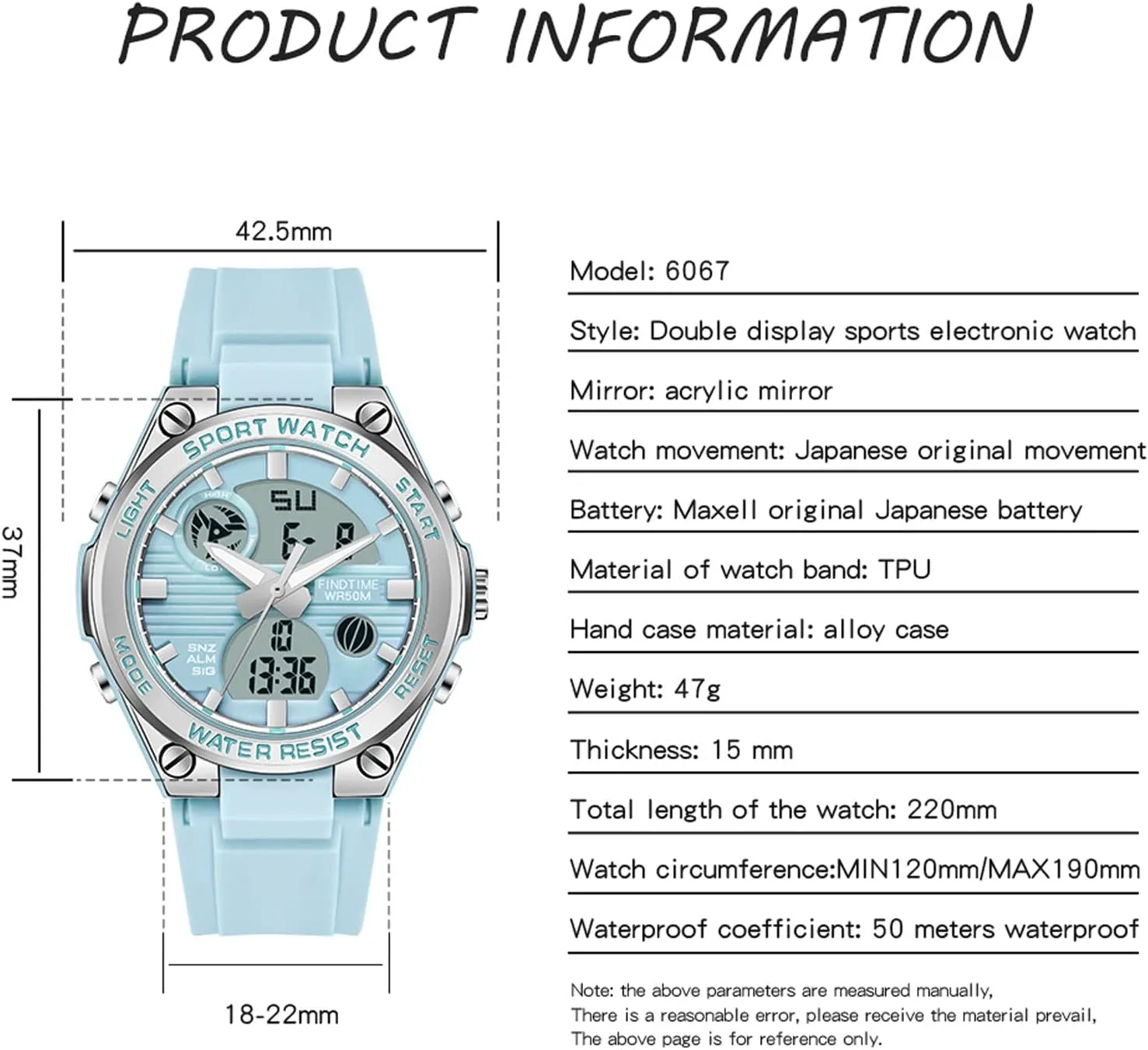 findtime Womens Digital Watch Sport Waterproof Watch Analog Military Tactical Watches LED Backlight Alarm Stopwatch Wrist Watches