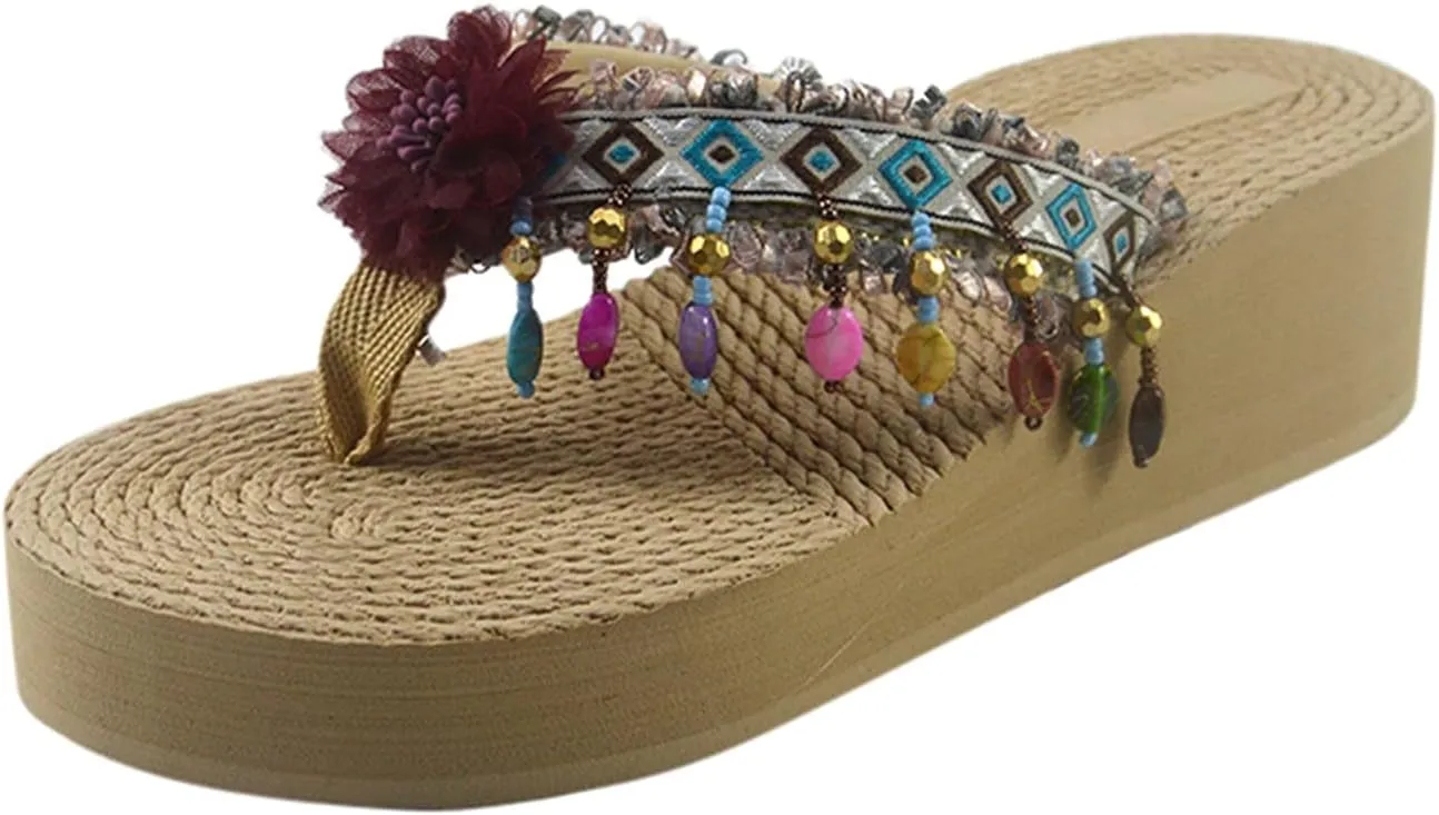 Flip Flops for Women with Arch Support Shoes Flip-Flops Beach Wedges Sandals Breathable Fashion Home Slipper Women
