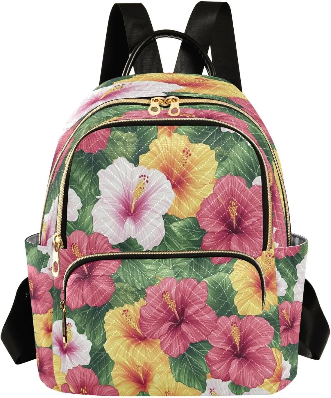 Floral Backpack for College Bookbag Purse for Women Bookbag Laptop Bag Quilted Backpack(Flower-E-A Medium)