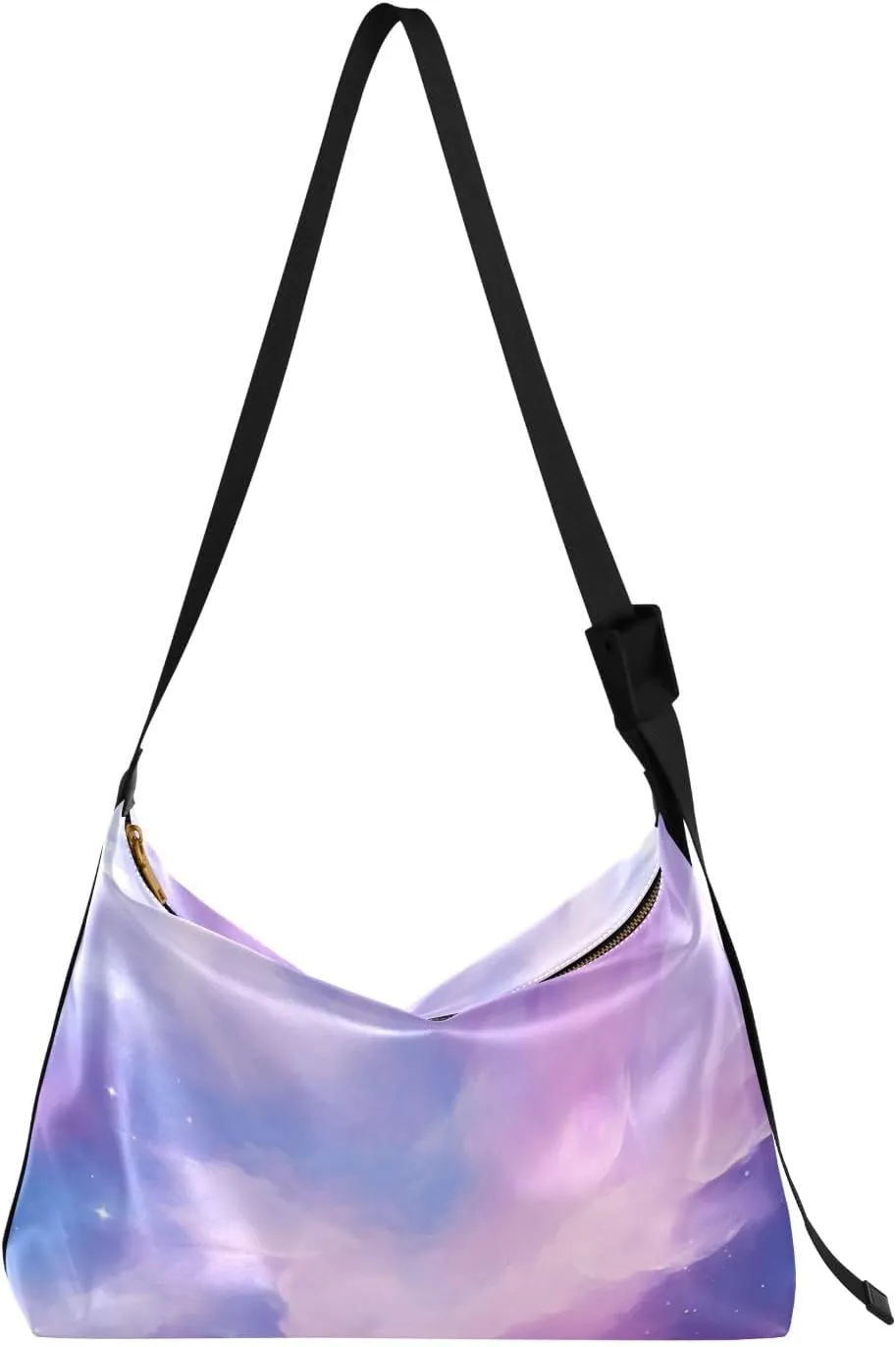 Floral on Dark Leather Shoulder Bag with Zipper, Woman Hobo Shoulder Bag, Leather Crossbody Shoulder Bag