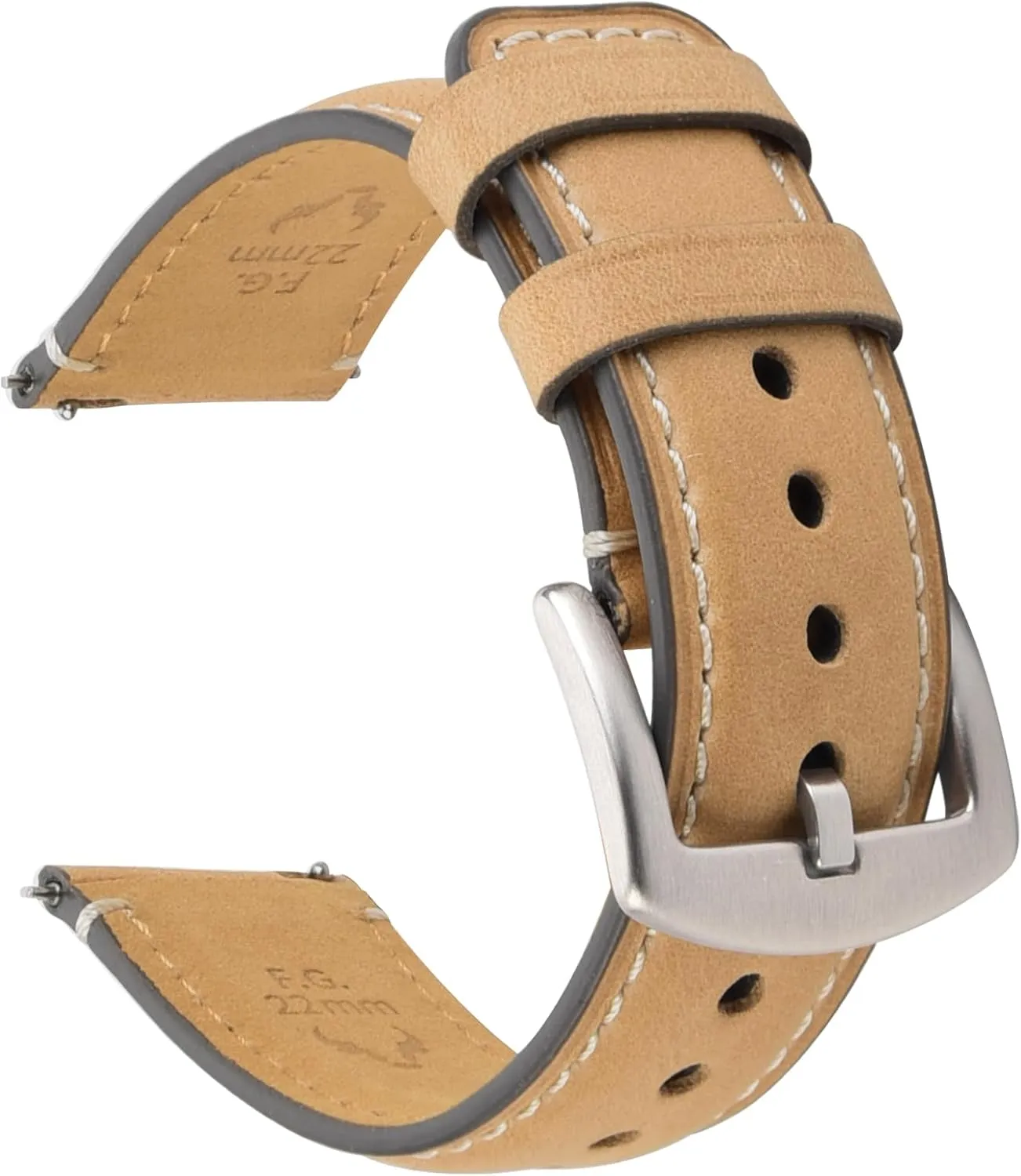 Fullmosa Watch Bands,18mm 19mm 20mm 22mm 24mm Quick Release Leather Watch Band Strap - Burnished Leather Watch Band Vintage Wristband
