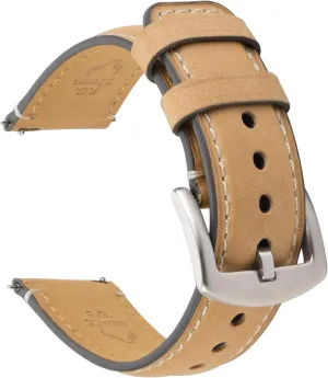Fullmosa Watch Bands,18mm 19mm 20mm 22mm 24mm Quick Release Leather Watch Band Strap - Burnished Leather Watch Band Vintage Wristband