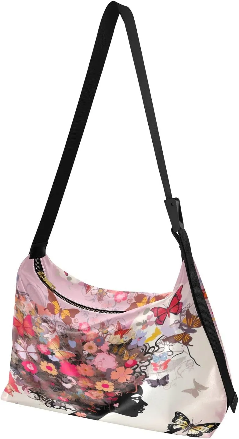 GAIGEO Tropical Tropical Leaves and Plants Shoulder Sling Bag for Men, Leather Shoulder Bag, Bag with Shoulder Strap