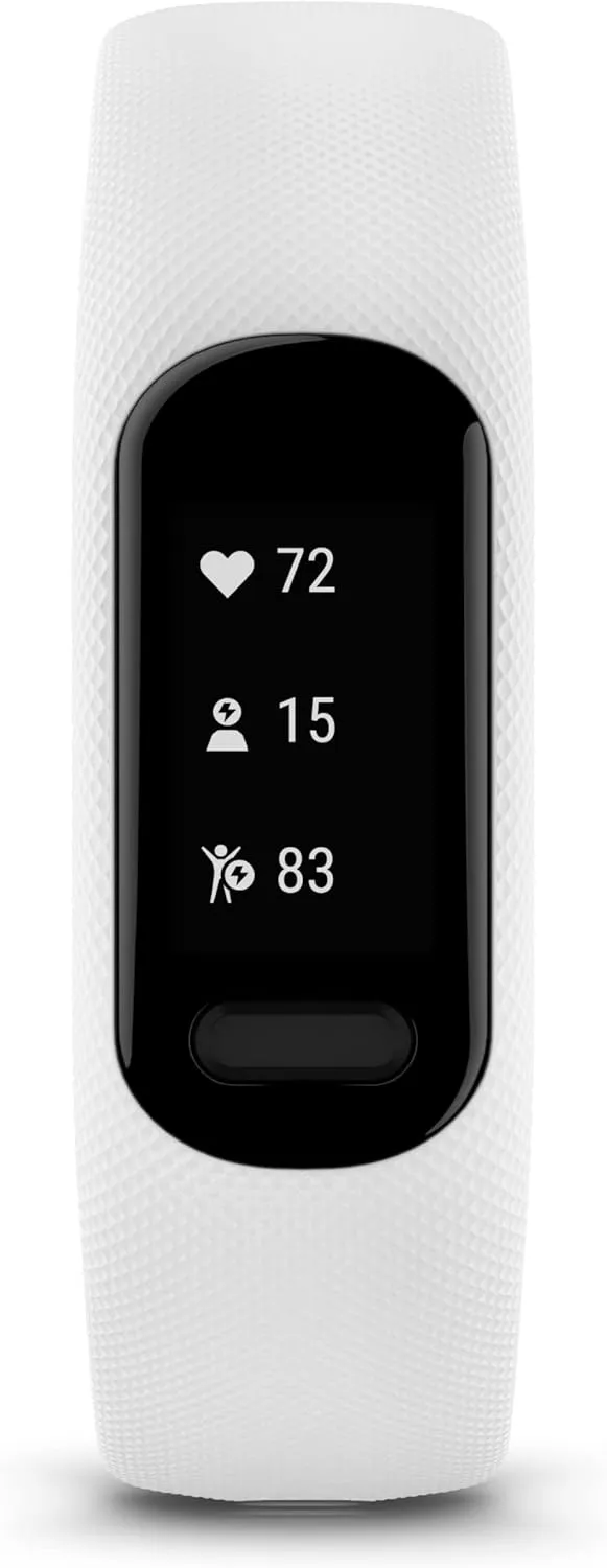Garmin vvosmart 5, Fitness Tracker, Long-Lasting Battery, Simple Design, White