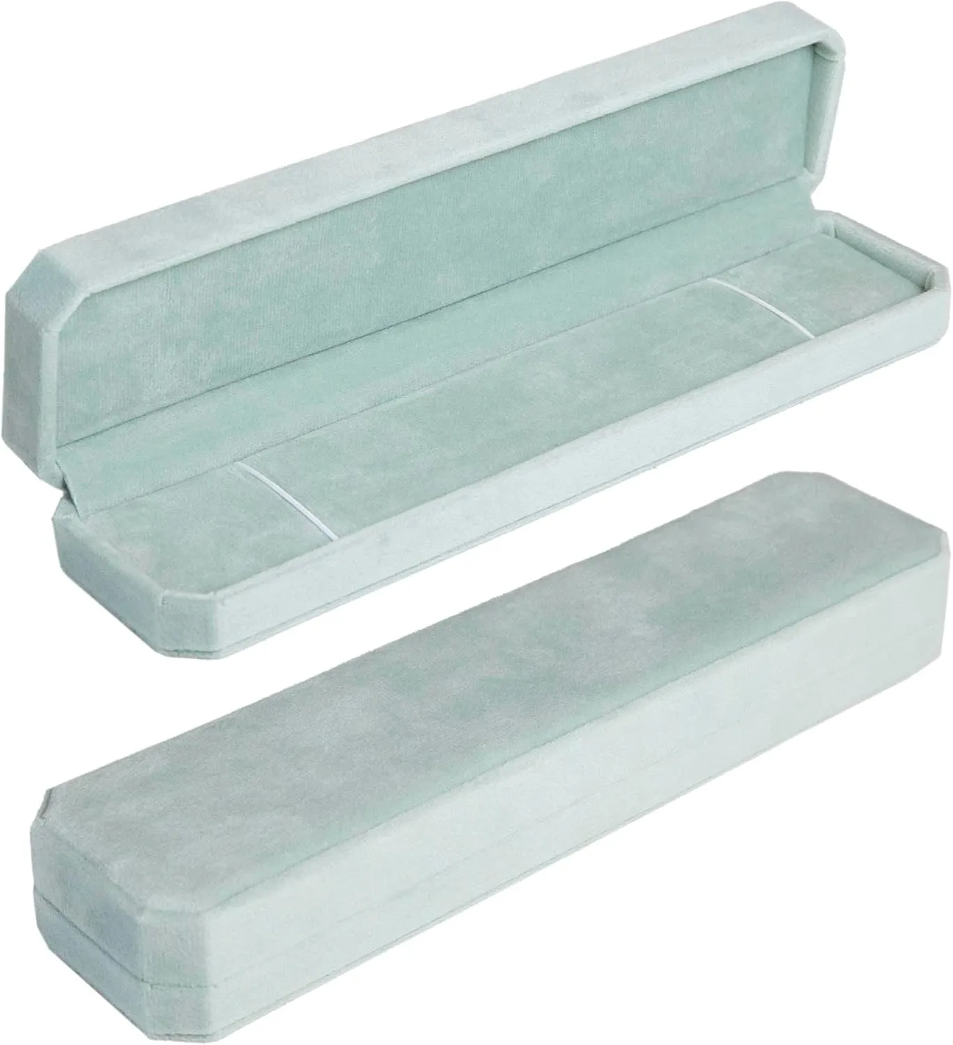 Generic Jewelry Box (Mint Green, Necklace) - Customizable Velvet Jewelry Storage, Travel Jewelry Organizer, Small Jewelry Organizer for Women and Girls