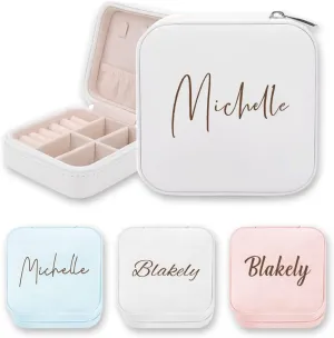 Getname Necklace Custom Name Travel Jewelry Case Personalized Travel Jewelry Box with Name Small Jewelry Box Portable Jewelry Organizer