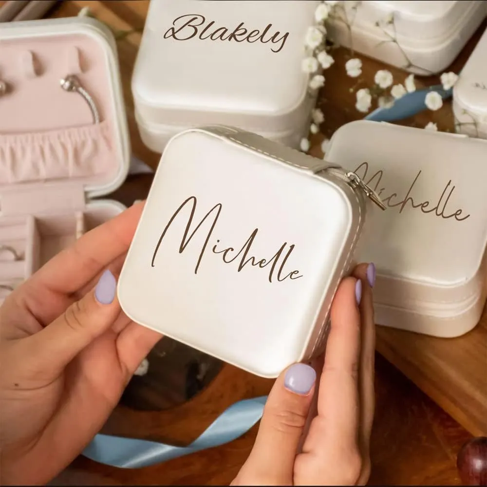 Getname Necklace Custom Name Travel Jewelry Case Personalized Travel Jewelry Box with Name Small Jewelry Box Portable Jewelry Organizer