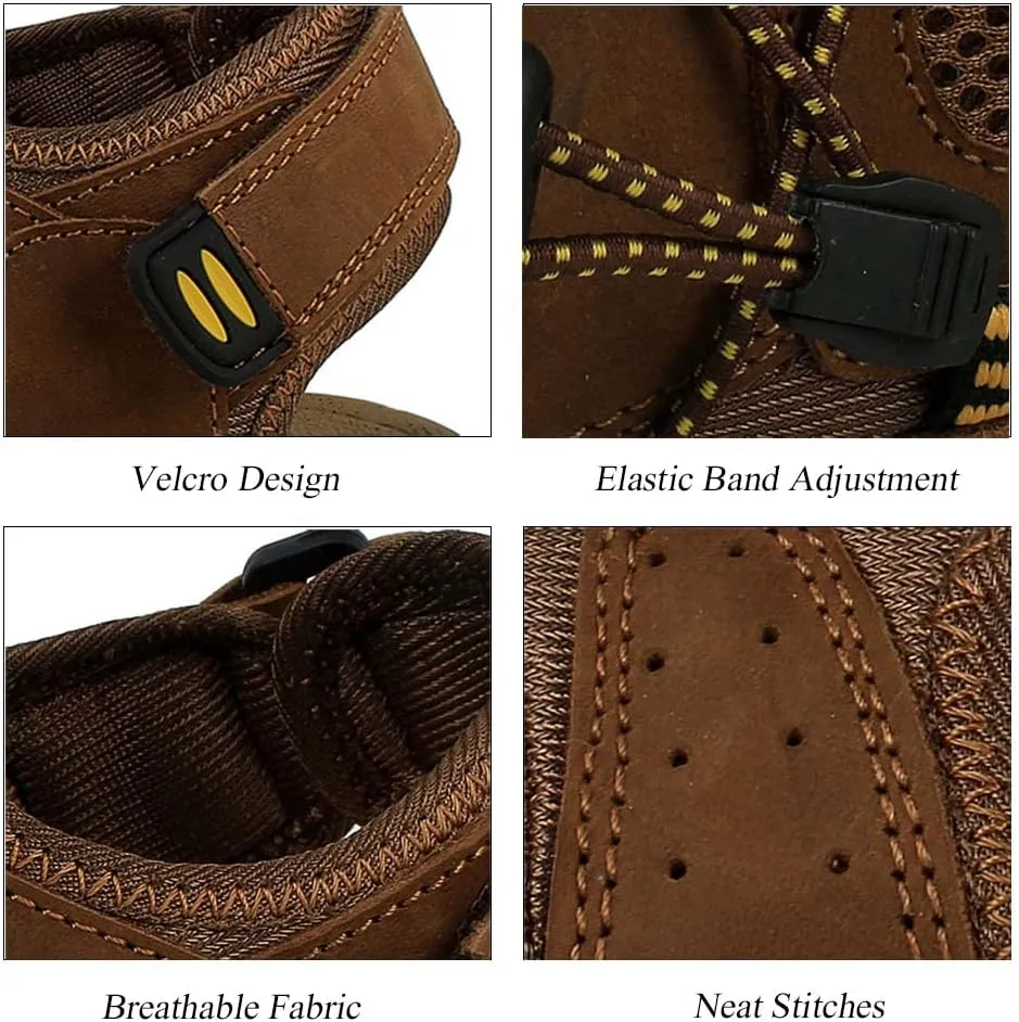 GEXECEUSS Men's Sport Sandals Lightweight Water Shoes Closed Toe Fisherman Sandals Walking Casual Leather Athletic Shoes for Summer Outdoor Beach Wading Boat