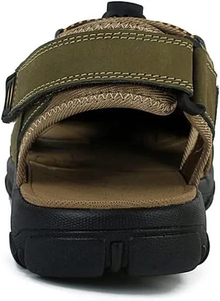 GEXECEUSS Men's Sport Sandals Lightweight Water Shoes Closed Toe Fisherman Sandals Walking Casual Leather Athletic Shoes for Summer Outdoor Beach Wading Boat