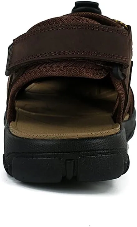 GEXECEUSS Men's Sport Sandals Lightweight Water Shoes Closed Toe Fisherman Sandals Walking Casual Leather Athletic Shoes for Summer Outdoor Beach Wading Boat