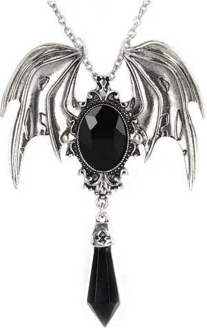 GIGB PBDK Goth Crystal Bat Pendant Necklace for Women Men,Vintage Silver Geometric Big Vampire Bat Chain Necklaces,Gothic Animal Jewelry Halloween Gifts