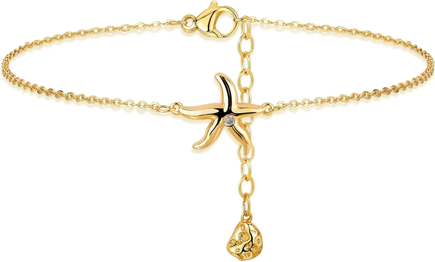 Gold Ankle Bracelets for Women, 14K Gold Plated Anklets Adjustable Cuban Link Anklets Set Tiny Cute Summer Barefoot Jewelry Gift.