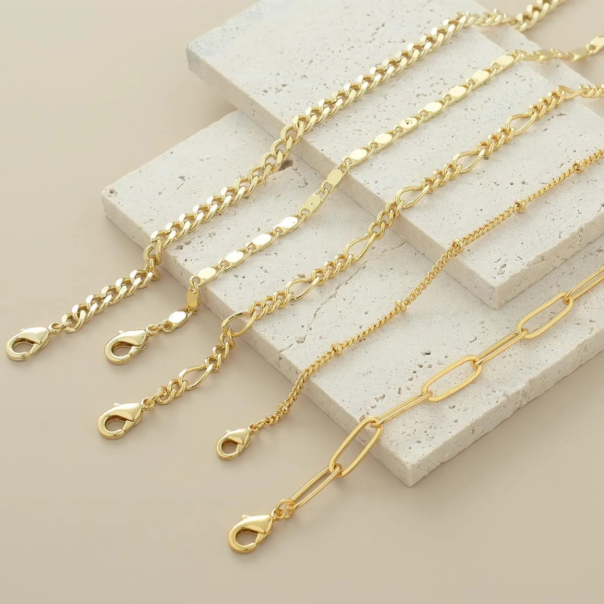 Gold Ankle Bracelets for Women Silver Beads Anklets Waterproof Cuban Link Anklet Set Layered Anklets Bracelet for Women Summer Beach Jewelry