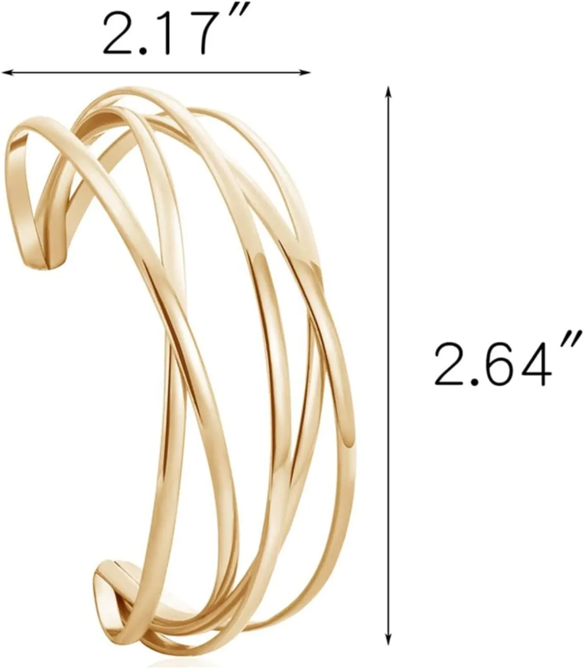 Gold Chunky Cuff Bracelet for Women,Boho Twisted Multi-layer Cross Wire Bangle Bracelets Punk Wide Open Wrist Arm Cuffs Jewelry