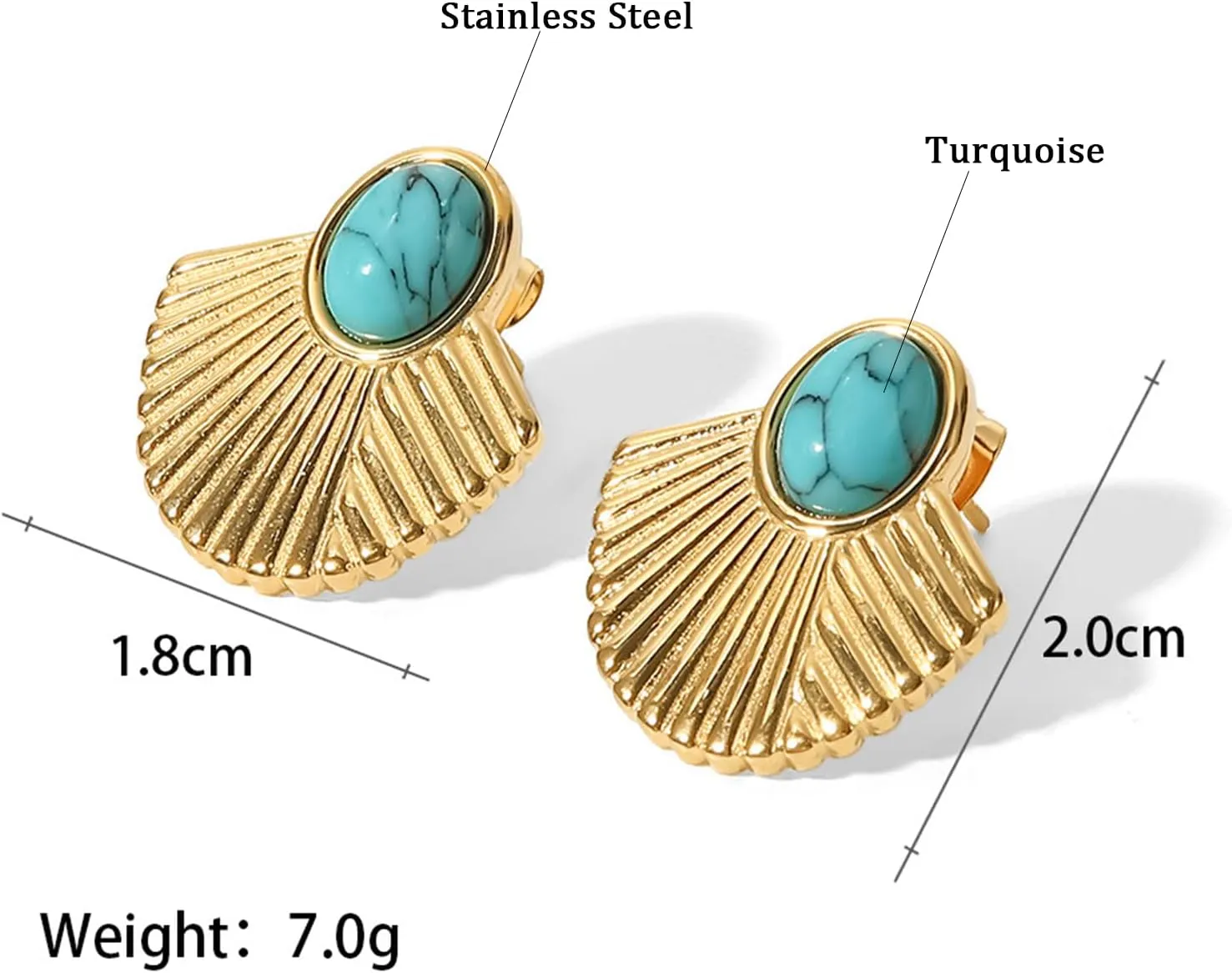 Gold Hoop Earrings Studs for Women Trendy 14K Gold Plated Turquoise Leverback Dangle Earrings Dangling Hypoallergenic Fashion Lightweight Jewelry Gift for Women Girls Wedding Graduation Part