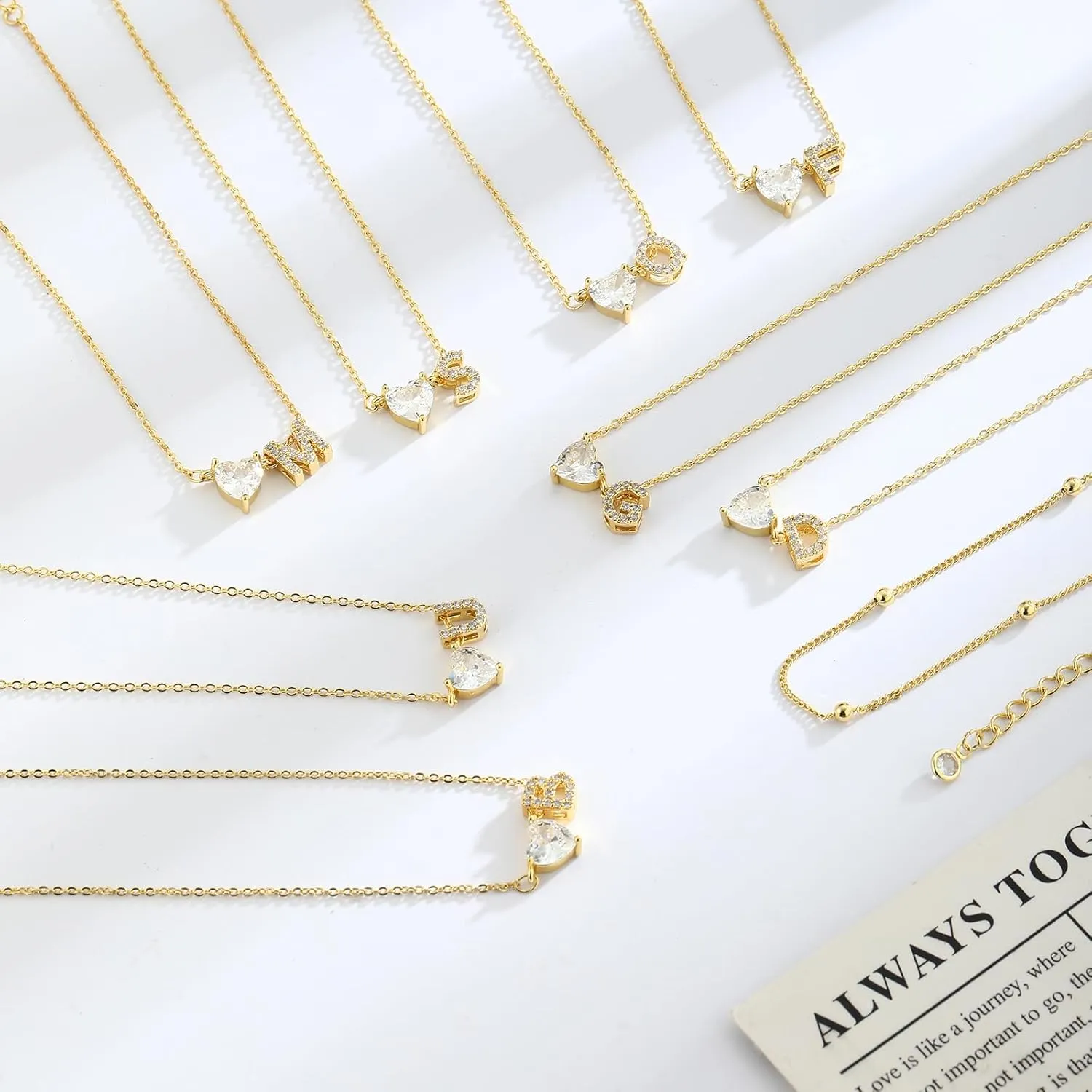 Gold Initial Ankle Bracelets for Women, 14K Gold Plated Dainty Love Heart CZ Trendy Layered Letter A-Z Waterproof Anklets Fashion Jewelry Gift for Women