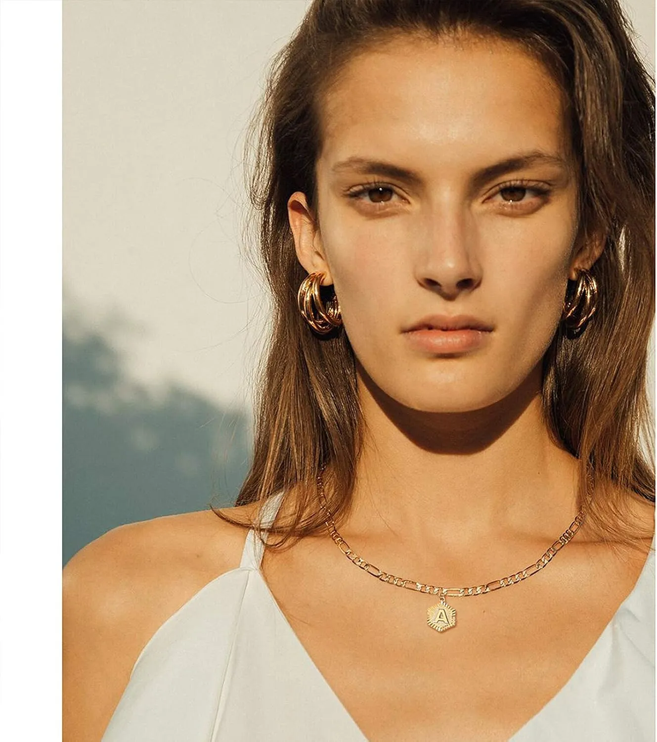 Gold Initial Pendant Necklace Anklet Bracelet 18K Gold Plated Stainless Steel Letter Anklet Bracelet Alphabet Foot Jewelry for Women Girls