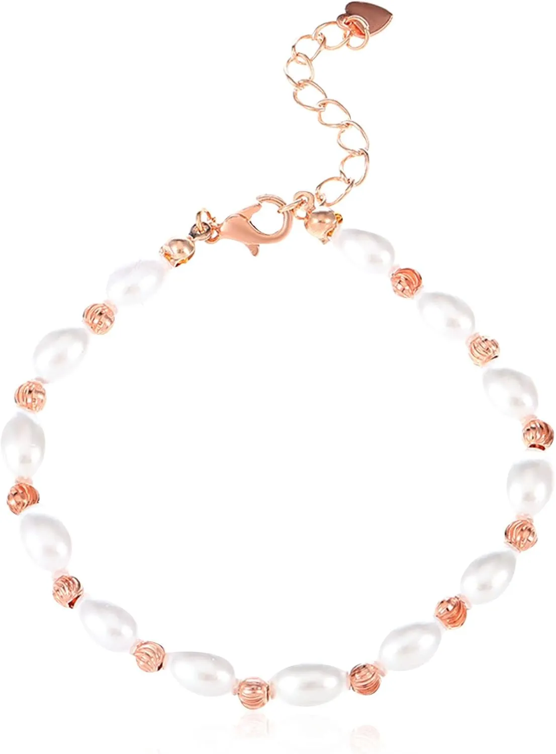 Gold Pearl Bracelets for Women Trendy Dainty Pearls Beaded Chain Charm Pearl Bracelets Simple Jewelry for Women