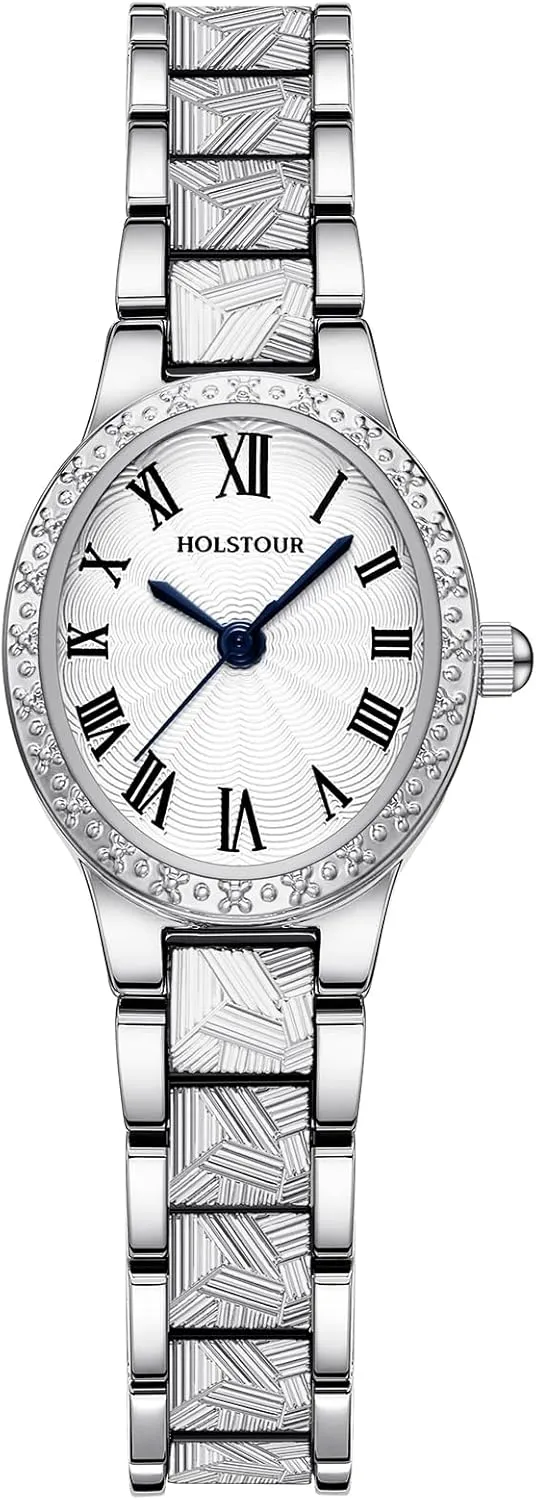 Gold Watches for Women with Vintage Bracelet Roman Dial Waterproof Adjustable Strap with Tools