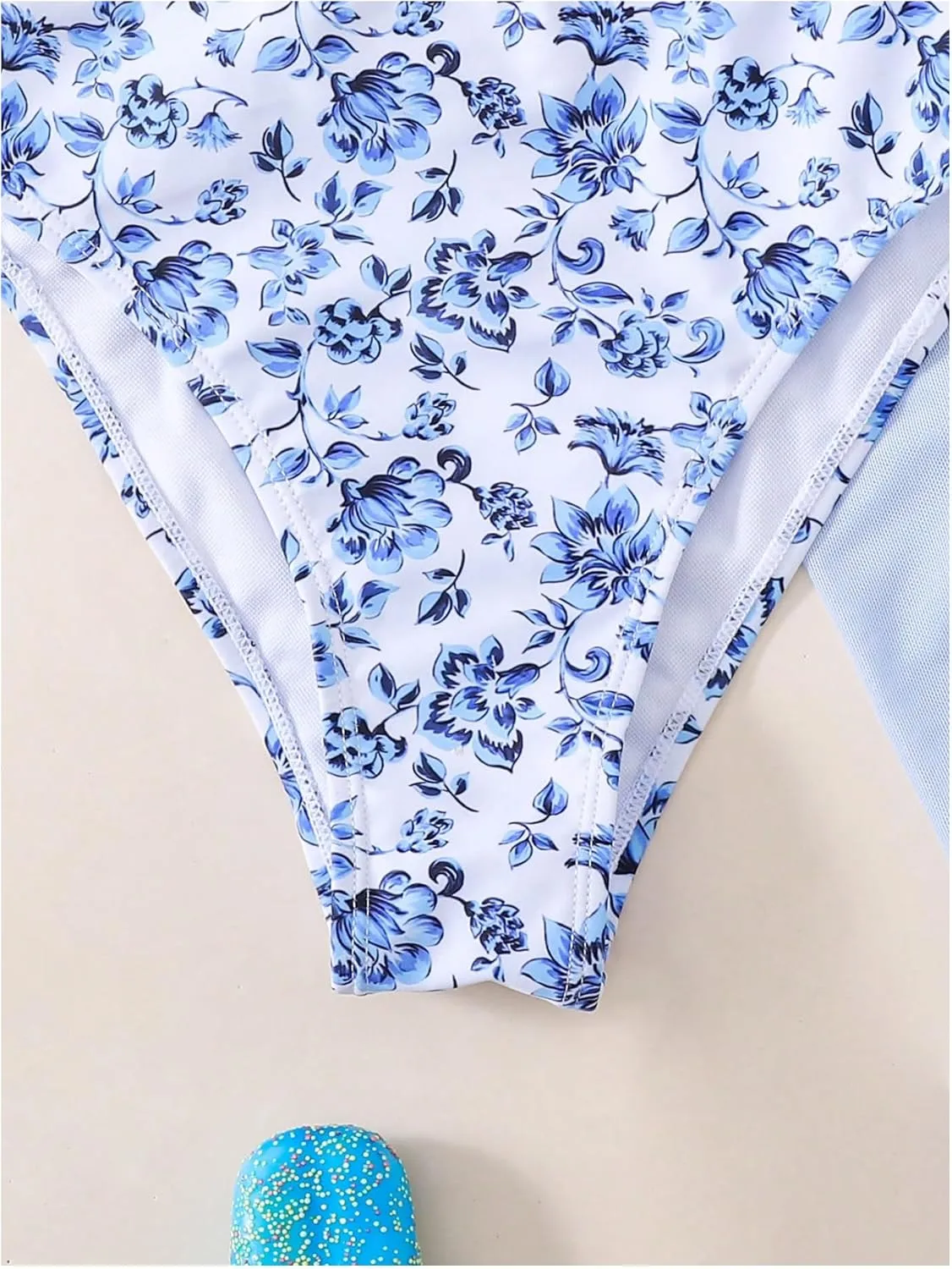 GORGLITTER Girl's 3 Piece Swimsuits Floral Halter Bikini Set Triangle Bathing Suit with Sarong Wraps