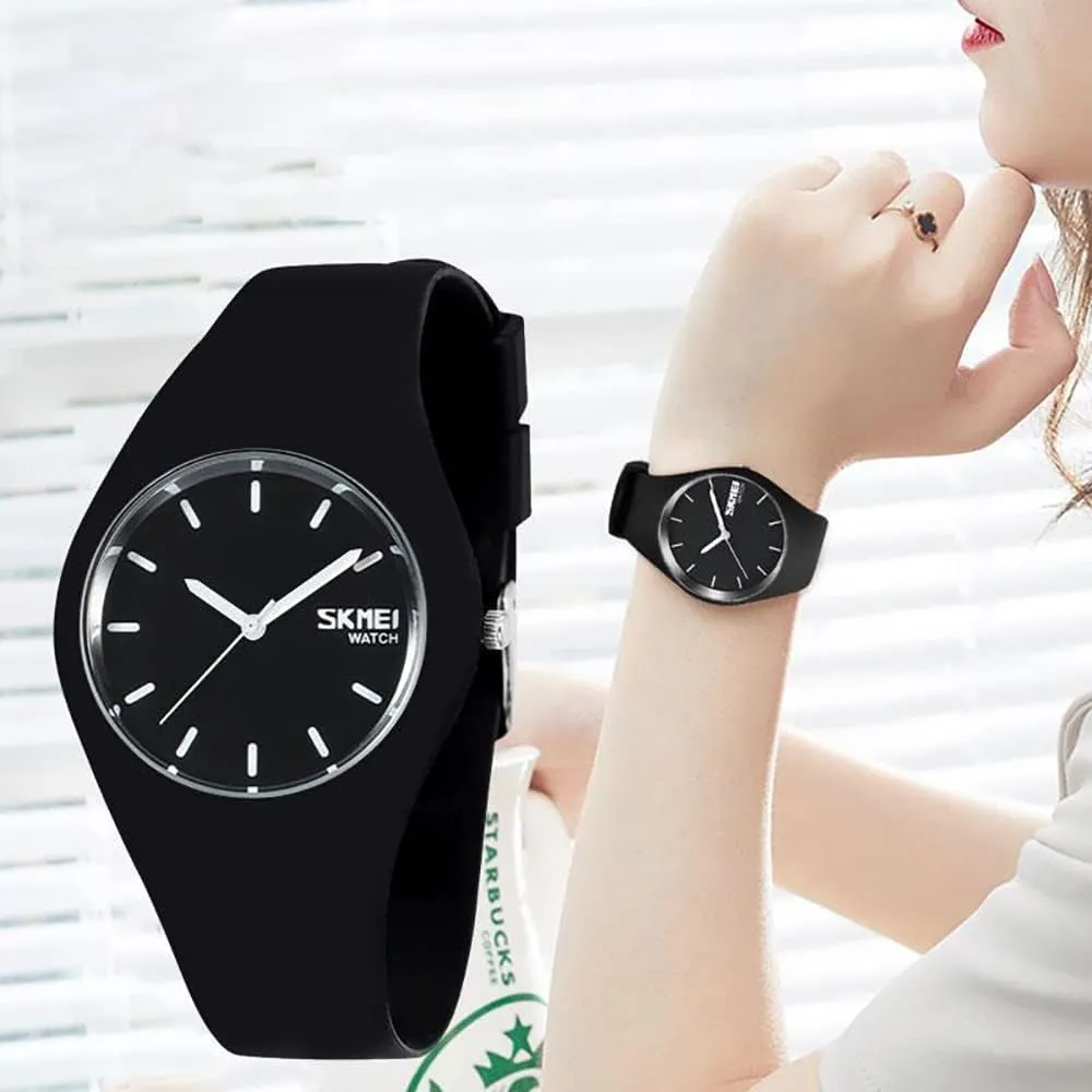 Gosasa Casual Simple Style Silicone Strap Women Men Sports Watches 30M Waterproof