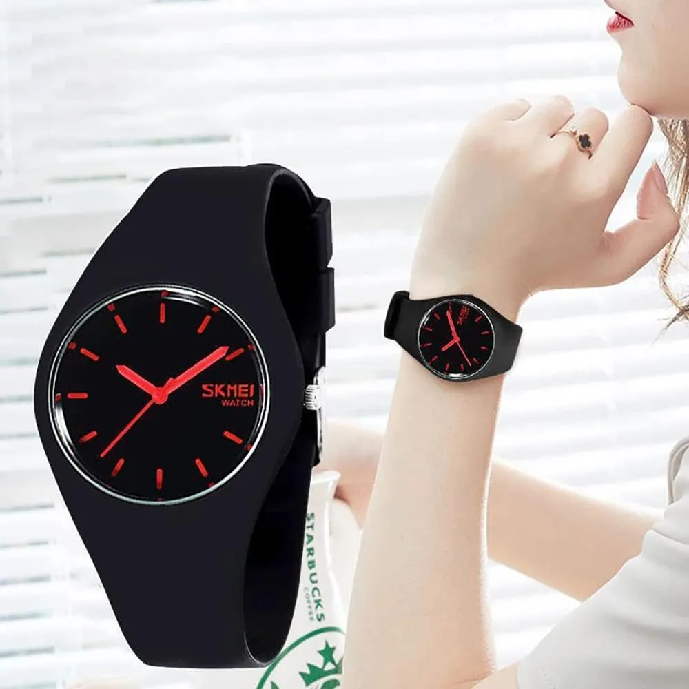 Gosasa Casual Simple Style Silicone Strap Women Men Sports Watches 30M Waterproof