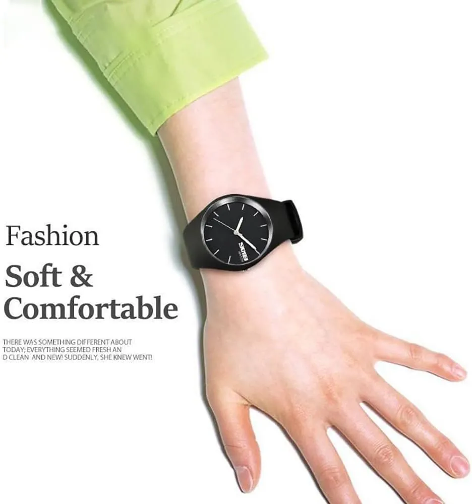 Gosasa Casual Simple Style Silicone Strap Women Men Sports Watches 30M Waterproof
