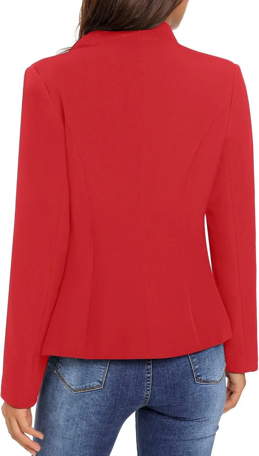 GRAPENT Women's Business Casual Buttons Pockets Open Front Blazer Suit Cardigan