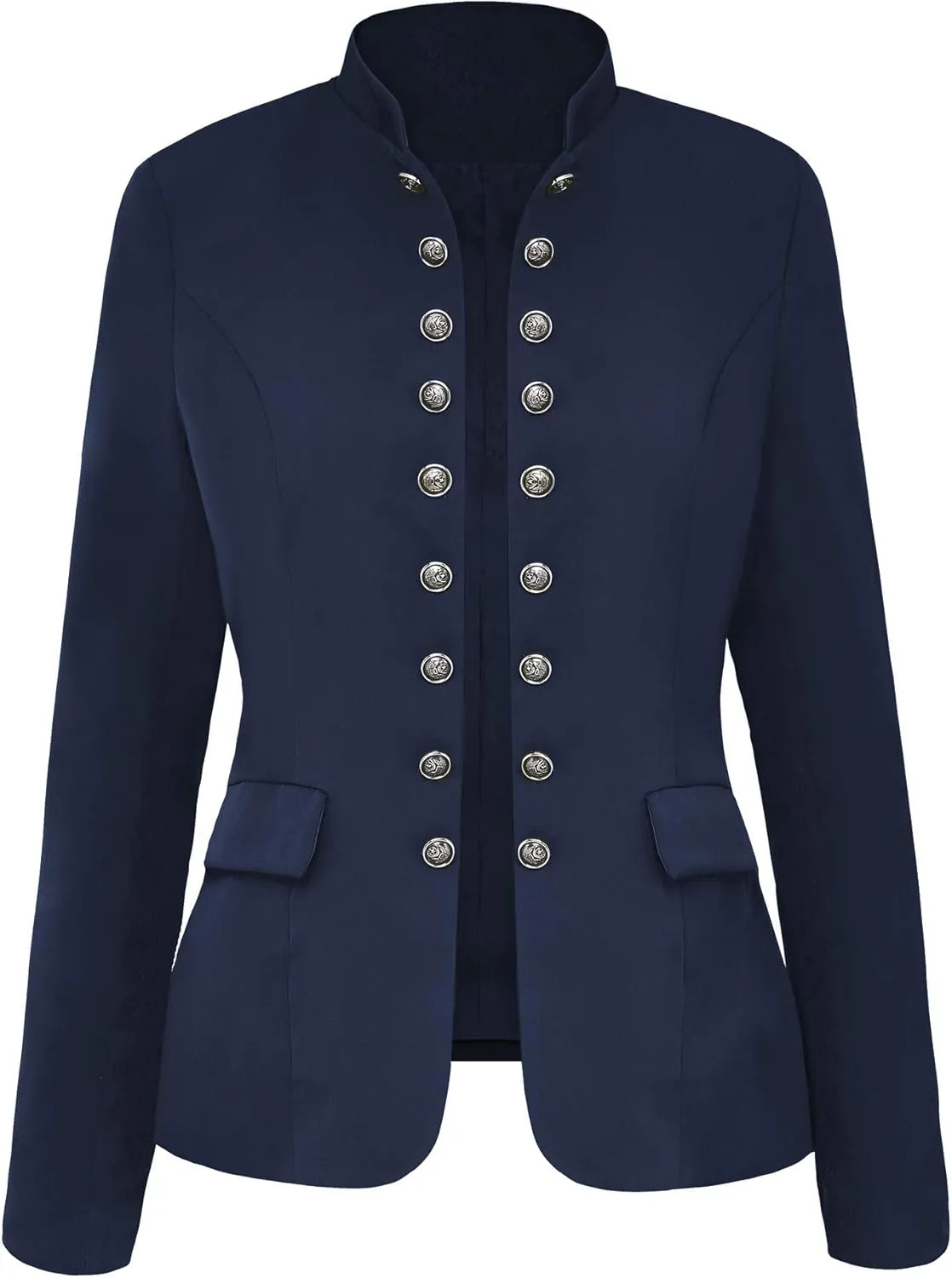 GRAPENT Women's Business Casual Buttons Pockets Open Front Blazer Suit Cardigan