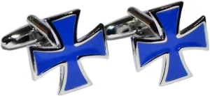 Gtr Men's Cufflinks X2AJ588 Blue Maltese Cross Style Cufflinks