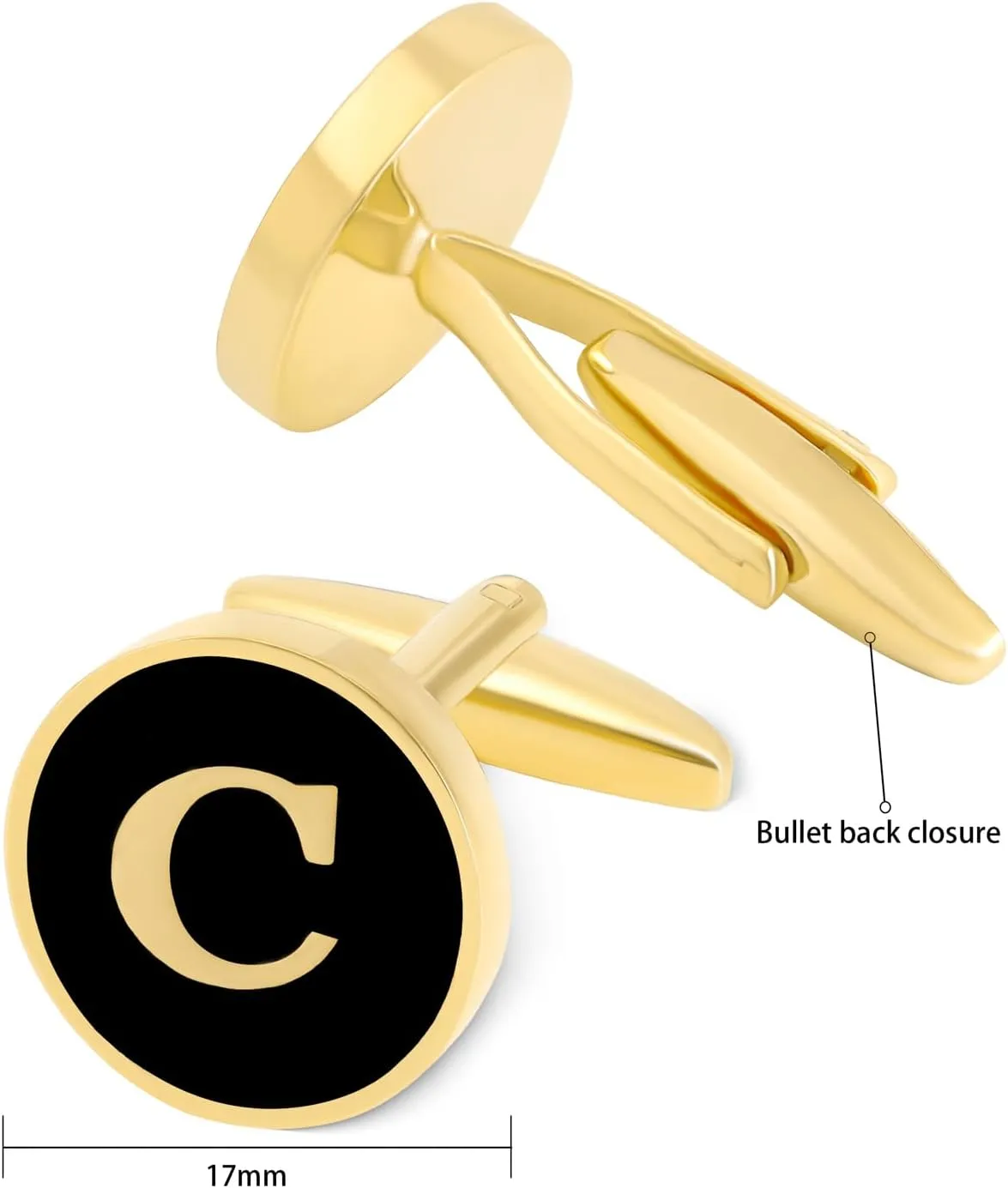 GWD Cufflinks for Men Personalized Black Gold Silver Letter CuffLink Shirt Cufflinks