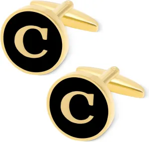 GWD Cufflinks for Men Personalized Black Gold Silver Letter CuffLink Shirt Cufflinks
