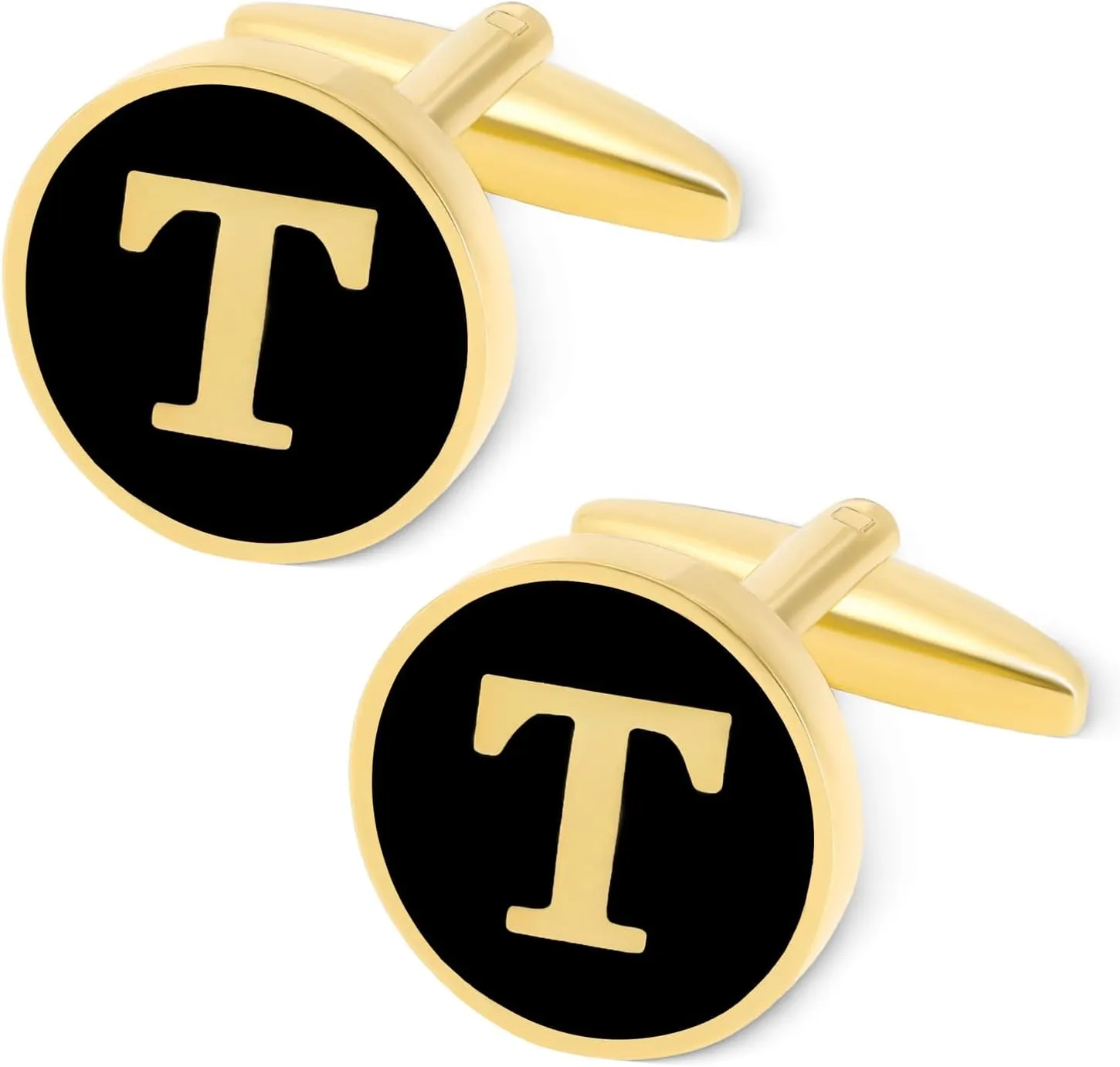 GWD Cufflinks for Men Personalized Black Gold Silver Letter CuffLink Shirt Cufflinks