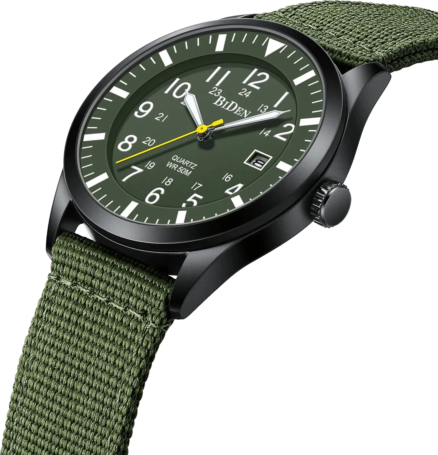 HANPOSH Mens Watches Military Army Analog Quartz Waterproof Wrist Watch for Men Date Display Nylon Tactical Field Sports Wristwatch